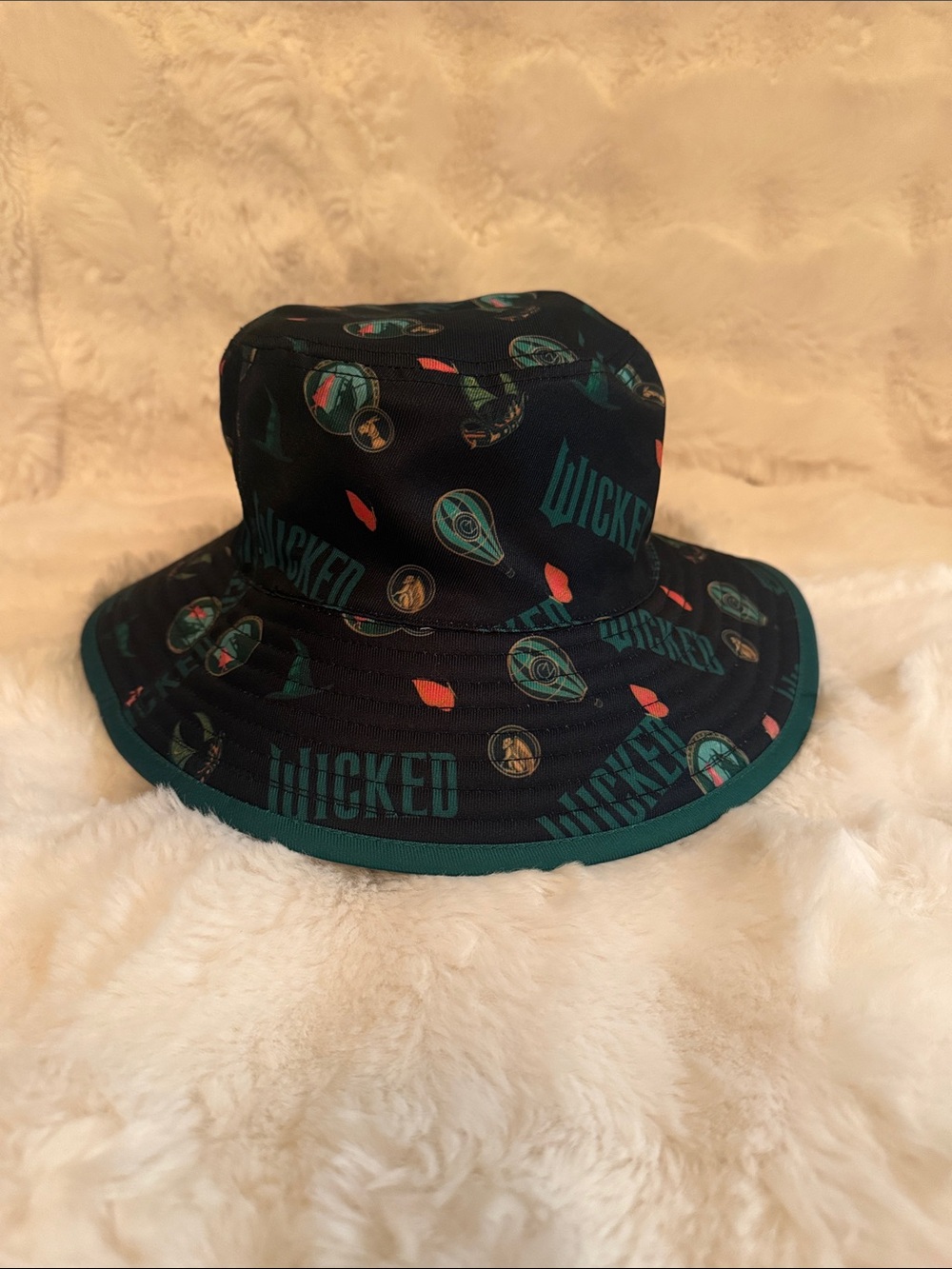 Wicked Print Black & Teal Bucket Hat